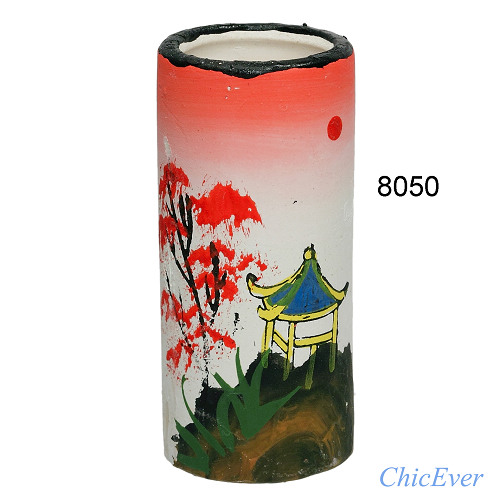 3 tlg. Mini-Dekoset, Vasen, Teller, handbemalt, 8050